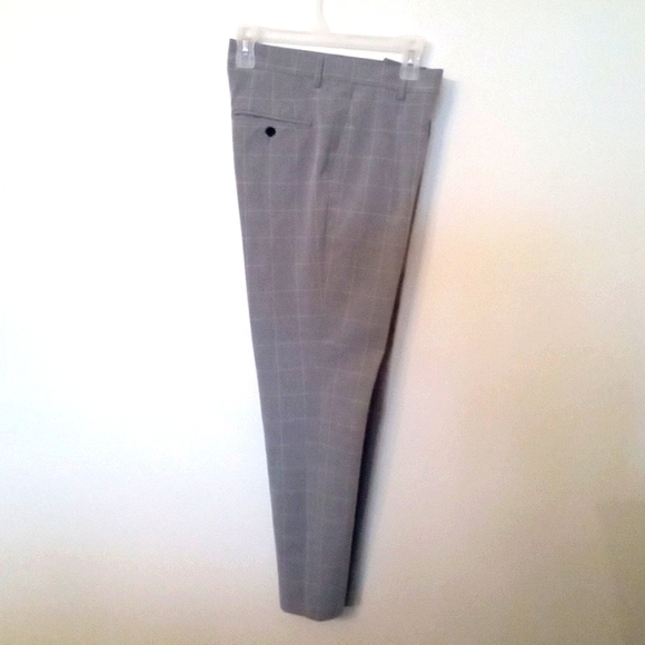 H&M Grey Windowpane Check Tapered Leg Dress Pants - Picture 7 of 8